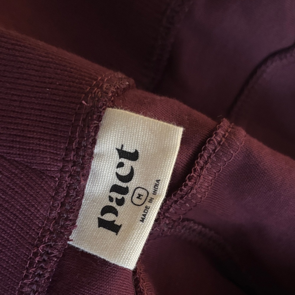 Pact Women's Burgundy Wide Leg Pants - Picture 3 of 3